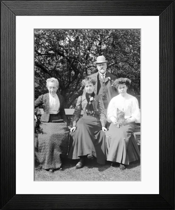 Framed Print : Edwardian group in garden Framed Print : Edwardian group in garden