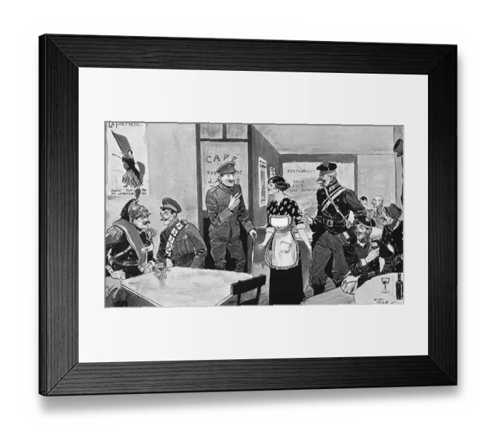 Framed Print : Inter-Allied Fraternisation - Paris Cafe - WW1 Framed Print : Inter-Allied Fraternisation - Paris Cafe - WW1
