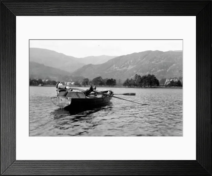 Framed Print : Two men in rowing boat, Coniston Framed Print : Two men in rowing boat, Coniston