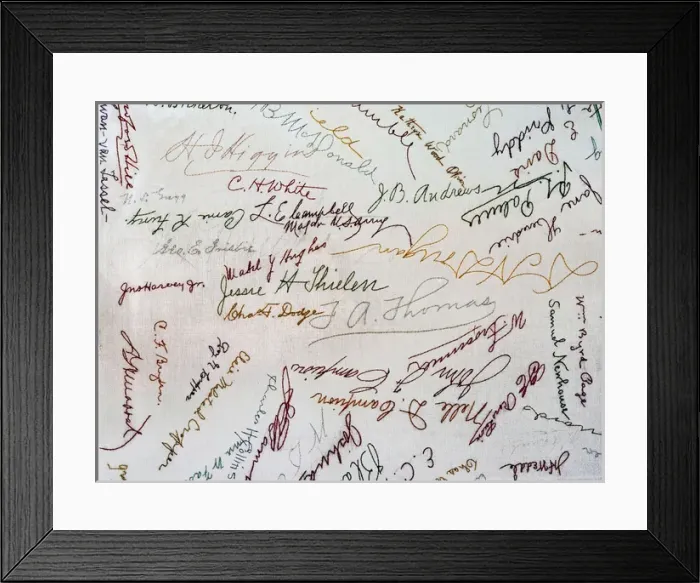 Framed Print : Embroidered Signatures Tabor House Framed Print : Embroidered Signatures Tabor House