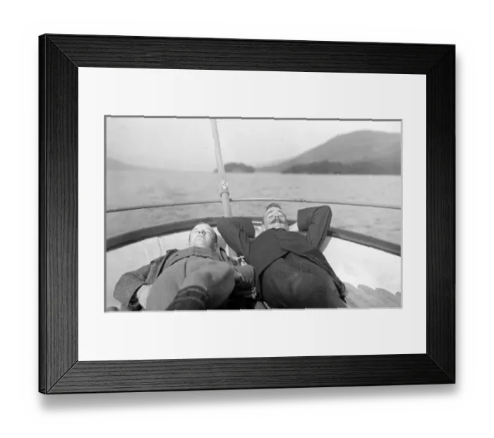 Framed Print : Wilson and Nelstrop asleep on Coniston Water, Lake District Framed Print : Wilson and Nelstrop asleep on Coniston Water, Lake District