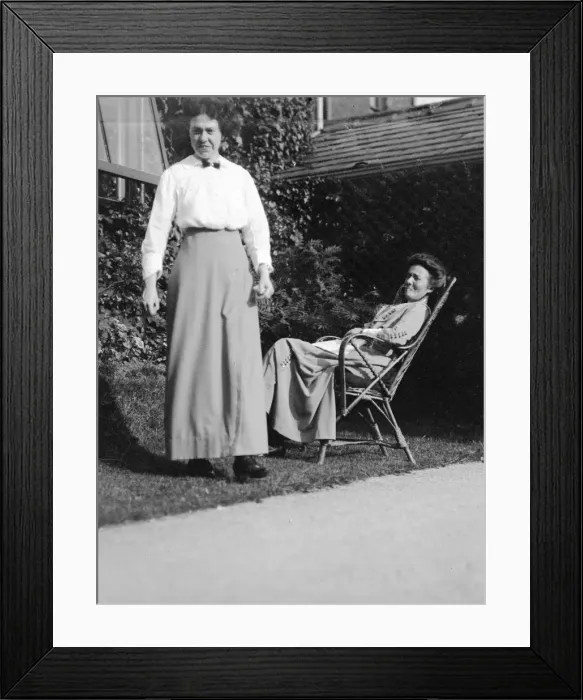 Framed Print : Two Edwardian women in the garden Framed Print : Two Edwardian women in the garden