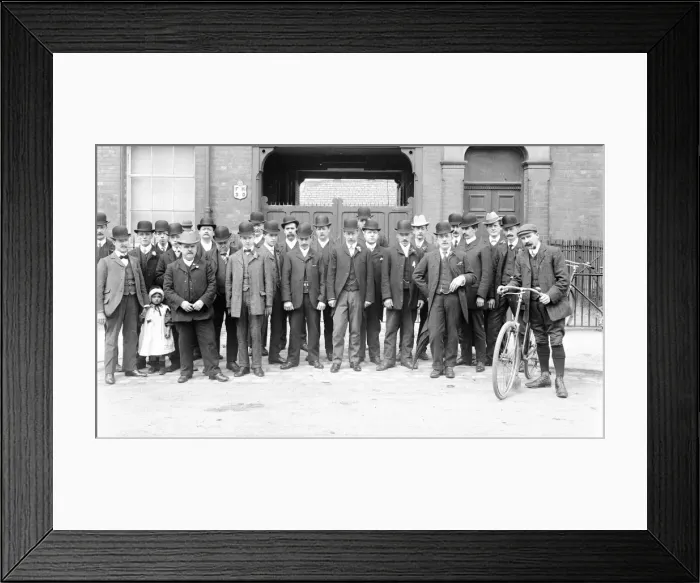 Framed Print : Finishers in front of hat factory Framed Print : Finishers in front of hat factory