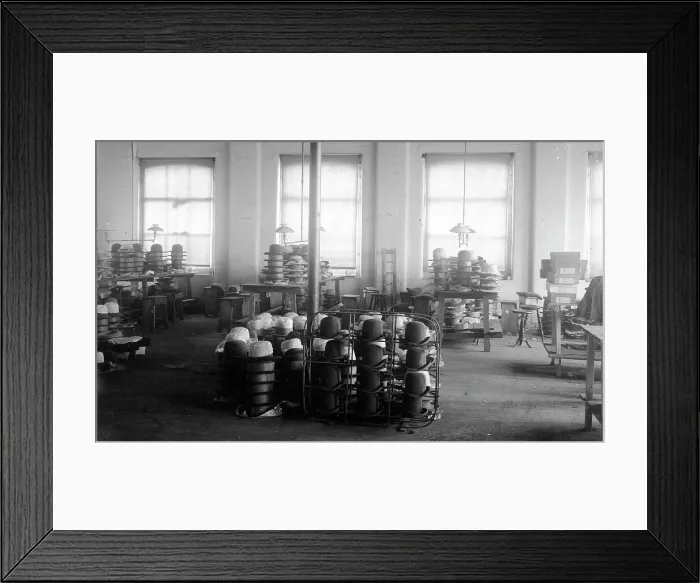 Framed Print : Hat factory trimming room Framed Print : Hat factory trimming room