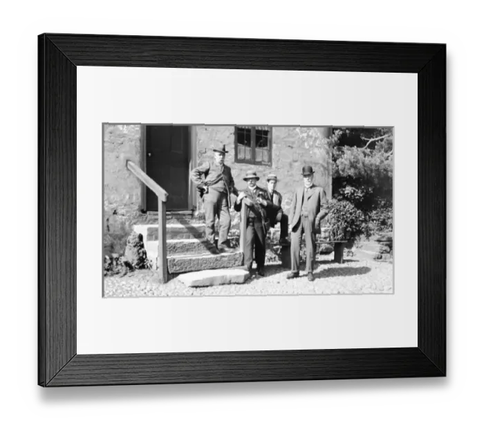 Framed Print : Four men at Erbistock Ferry, near Chester Framed Print : Four men at Erbistock Ferry, near Chester