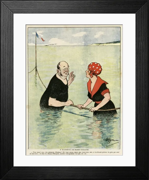Framed Print : Cartoon, At Biarritz, WW1 Framed Print : Cartoon, At Biarritz, WW1