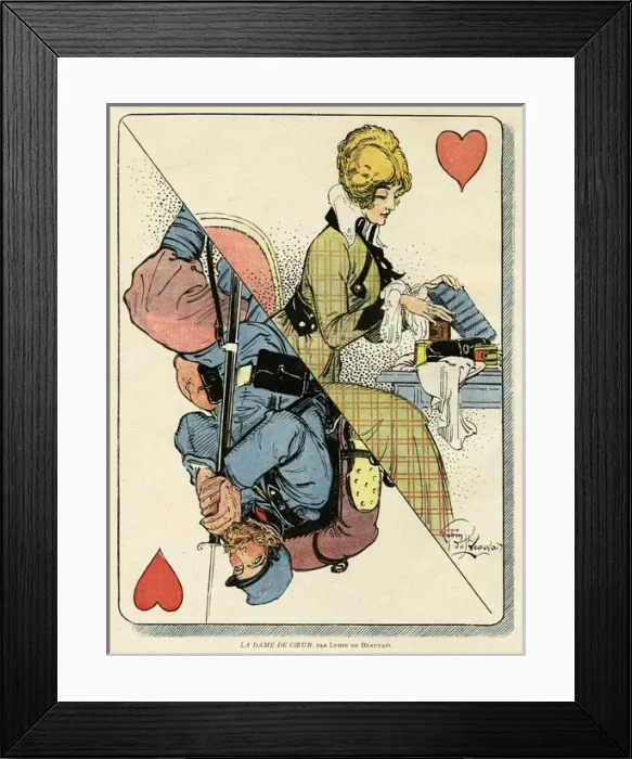 Framed Print : Cartoon, The Queen of Hearts, WW1 Framed Print : Cartoon, The Queen of Hearts, WW1