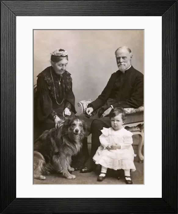 Framed Print : Couple with grandson and dog Framed Print : Couple with grandson and dog