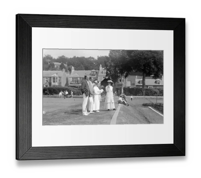 Framed Print : Edwardian Tennis spectators and bowls green Framed Print : Edwardian Tennis spectators and bowls green