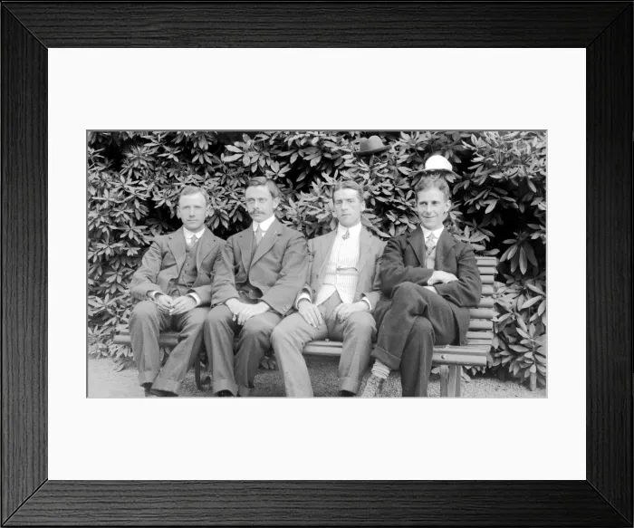 Framed Print : Group of four men with hats Framed Print : Group of four men with hats