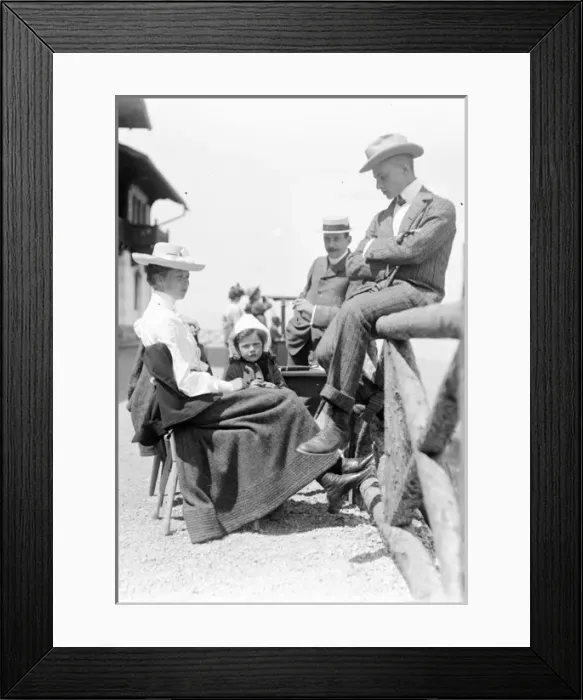 Framed Print : Family group at Schneeberg Hotel, Austria Framed Print : Family group at Schneeberg Hotel, Austria