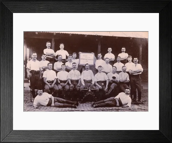 Framed Print : Group photo, 69 Battery RFA Remount Riders, India Framed Print : Group photo, 69 Battery RFA Remount Riders, India