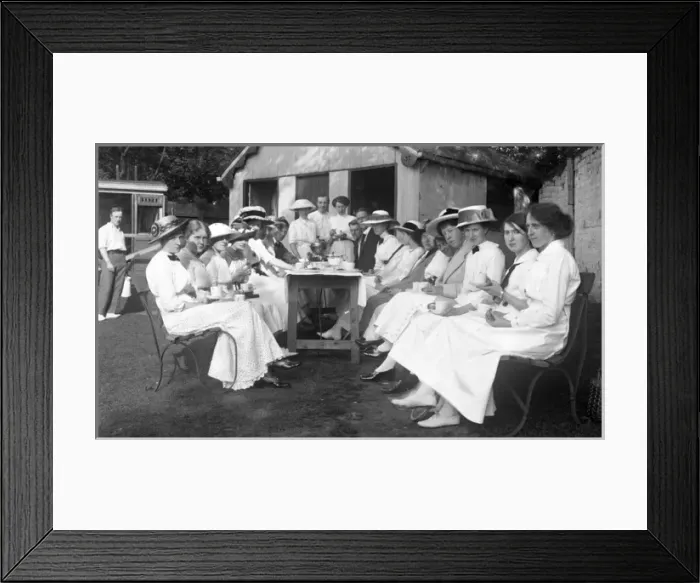 Framed Print : Group having tea at Tennis Tournament Framed Print : Group having tea at Tennis Tournament