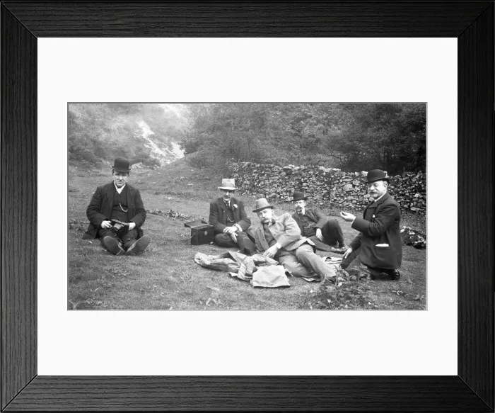 Framed Print : Group of men in Dovedale Framed Print : Group of men in Dovedale