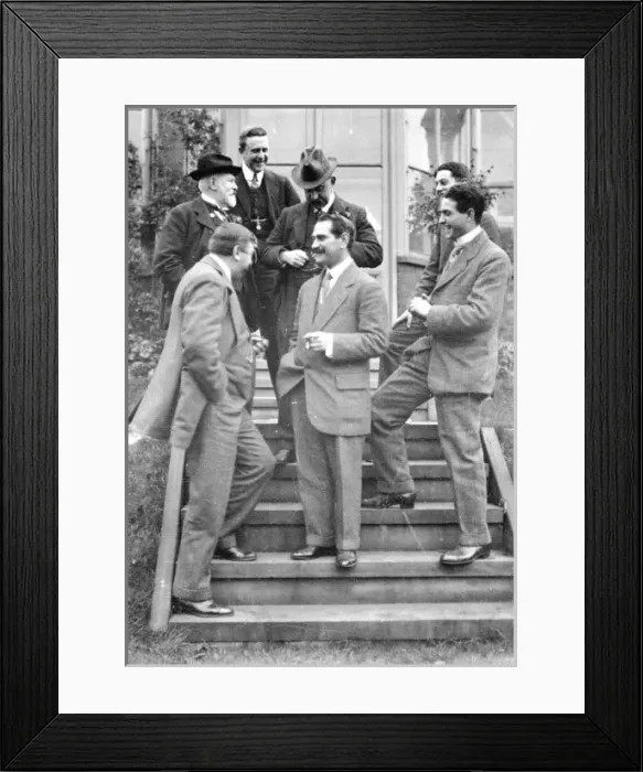 Framed Print : Group on steps at house Framed Print : Group on steps at house