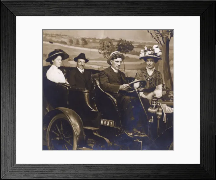 Framed Print : Studio photo, people in a car, Seattle, Washington, USA Framed Print : Studio photo, people in a car, Seattle, Washington, USA
