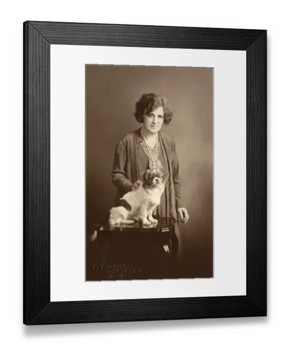 Framed Print : Woman with Pekingese Framed Print : Woman with Pekingese