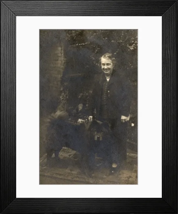 Framed Print : Woman with dog Framed Print : Woman with dog