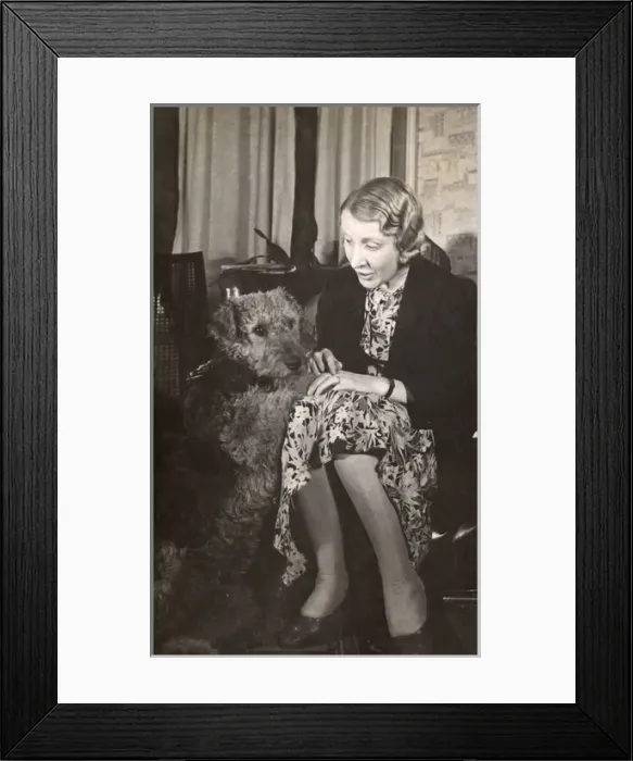 Framed Print : Woman with Airedale Framed Print : Woman with Airedale
