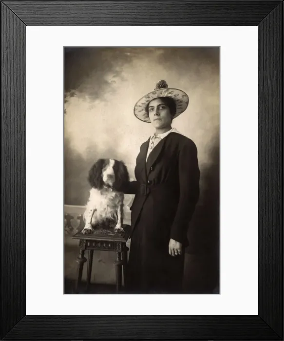 Framed Print : Woman with Cocker Spaniel Framed Print : Woman with Cocker Spaniel