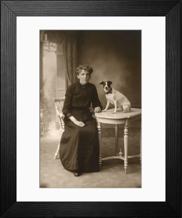 Framed Print : Woman with Jack Russell Framed Print : Woman with Jack Russell