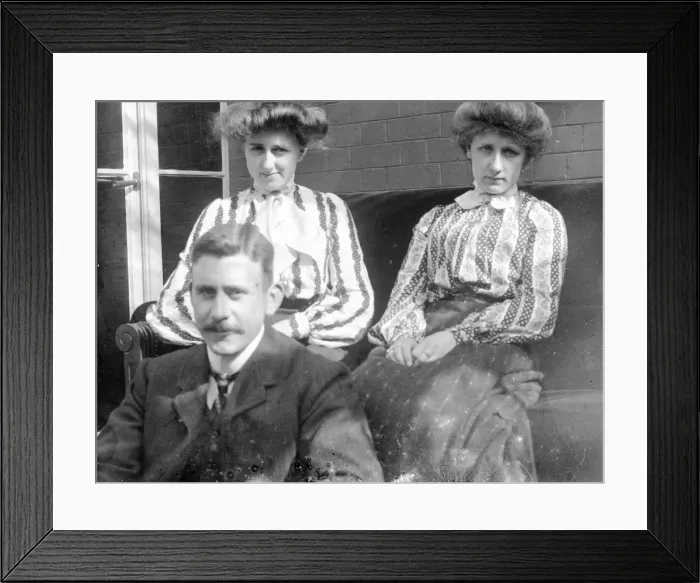 Framed Print : Edwardian casual group photograph Framed Print : Edwardian casual group photograph