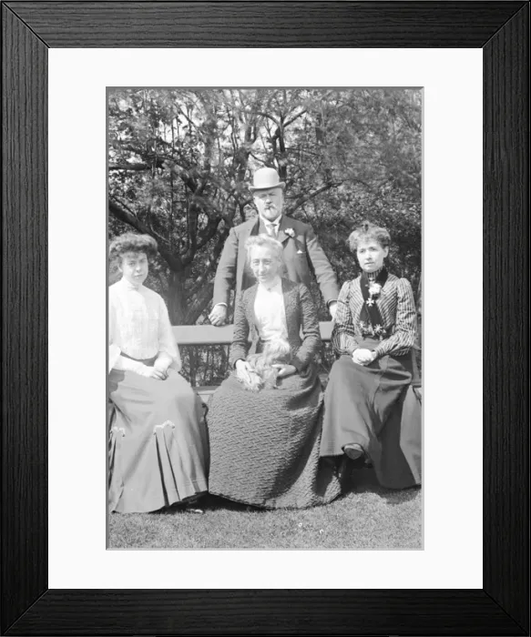 Framed Print : Edwardian garden group Framed Print : Edwardian garden group