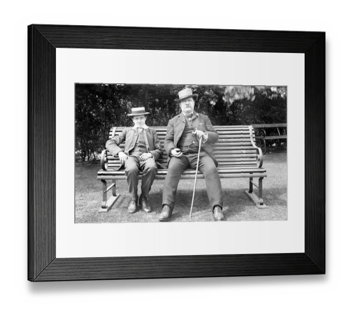 Framed Print : Edwardian gentleman and his son Framed Print : Edwardian gentleman and his son