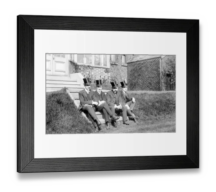 Framed Print : Four well dressed Edwardian men Framed Print : Four well dressed Edwardian men