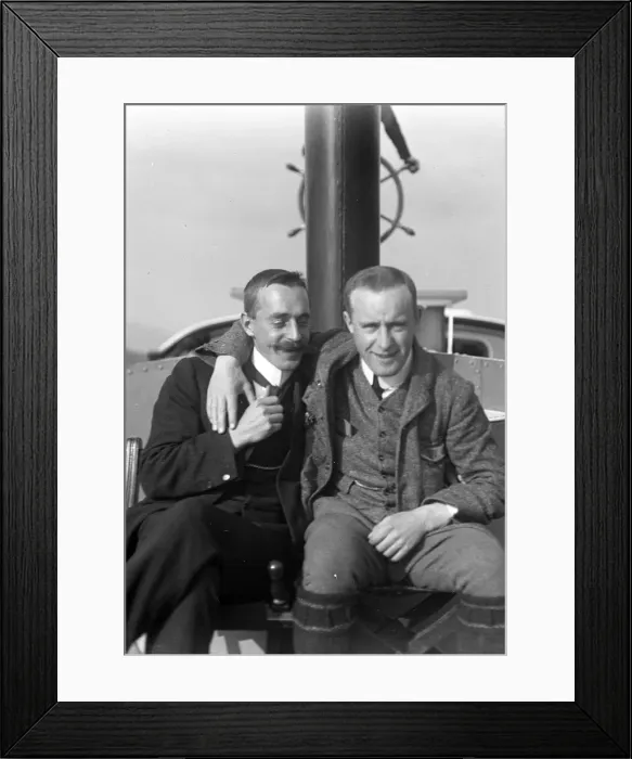 Framed Print : Two men on a boat on Coniston Framed Print : Two men on a boat on Coniston