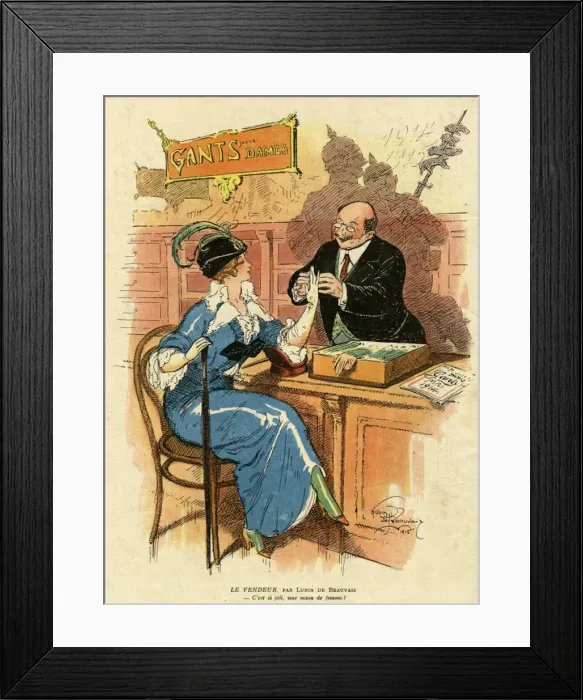 Framed Print : Cartoon, The Salesman, WW1 Framed Print : Cartoon, The Salesman, WW1