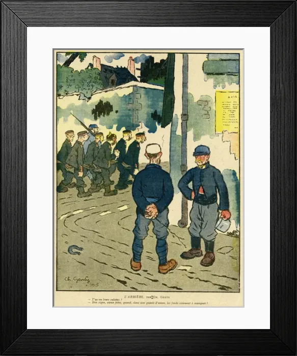Framed Print : Cartoon, At the rear, WW1 Framed Print : Cartoon, At the rear, WW1