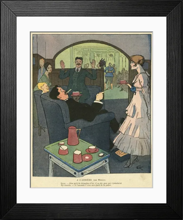 Framed Print : Cartoon, In the back, WW1 Framed Print : Cartoon, In the back, WW1