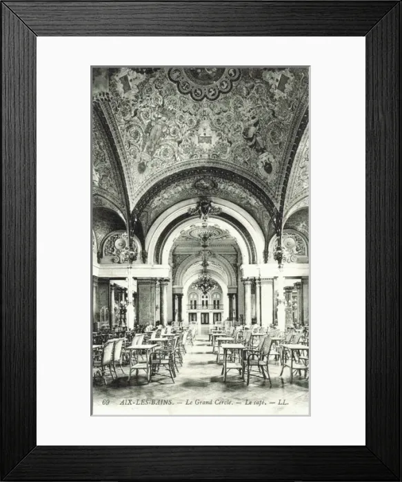 Framed Print : Caf頯r coffee room in Le Grand Cercle, Aix Le Bains Framed Print : Caf頯r coffee room in Le Grand Cercle, Aix Le Bains