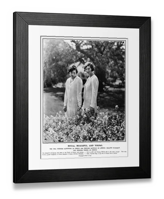 Framed Print : Princess Elizabeth and Marina of Greece Framed Print : Princess Elizabeth and Marina of Greece