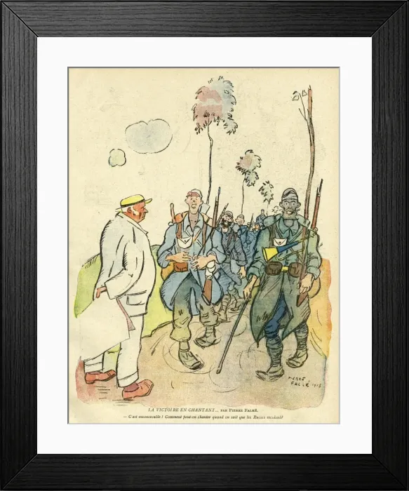 Framed Print : Cartoon, Victory singing, WW1 Framed Print : Cartoon, Victory singing, WW1