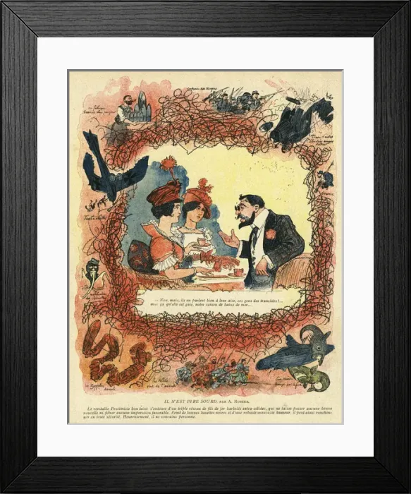 Framed Print : Cartoon, There are none so deaf, WW1 Framed Print : Cartoon, There are none so deaf, WW1