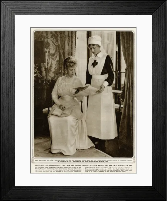 Framed Print : Queen Mary and her only daughter Princess Mary Framed Print : Queen Mary and her only daughter Princess Mary