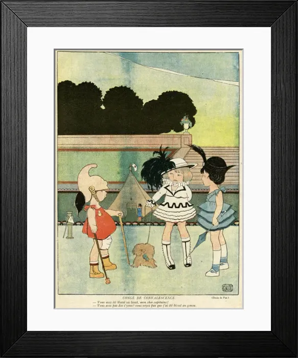Framed Print : Cartoon, Convalescent leave, WW1 Framed Print : Cartoon, Convalescent leave, WW1