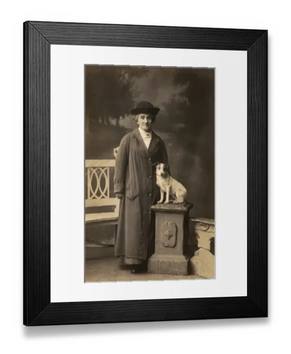 Framed Print : Woman with Jack Russell Framed Print : Woman with Jack Russell