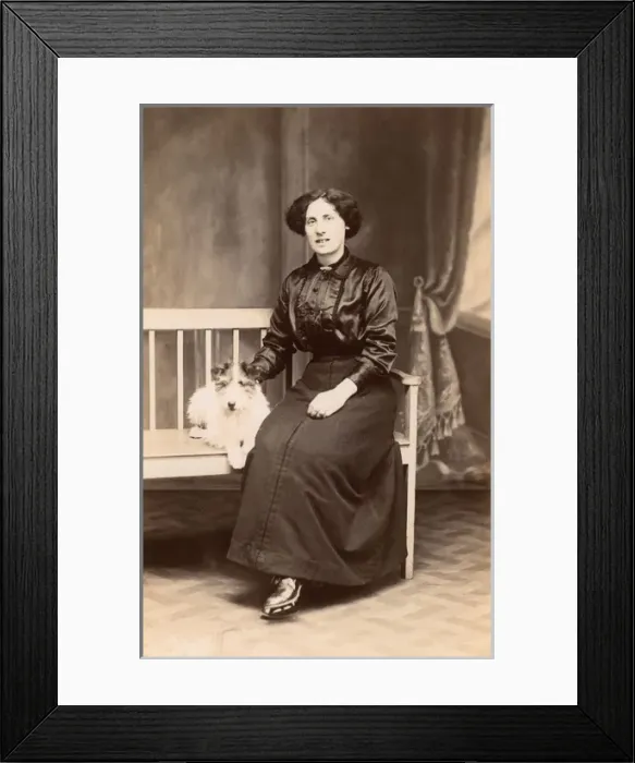 Framed Print : Woman with Jack Russell Framed Print : Woman with Jack Russell