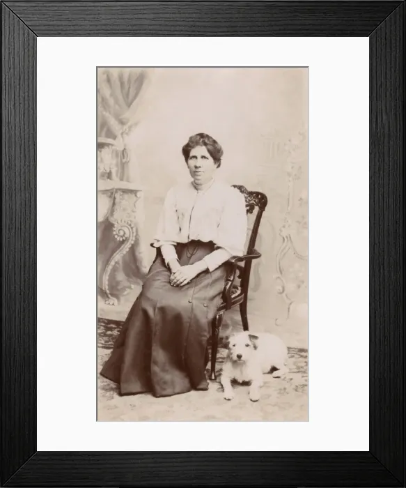 Framed Print : Old lady with Jack Russell Framed Print : Old lady with Jack Russell