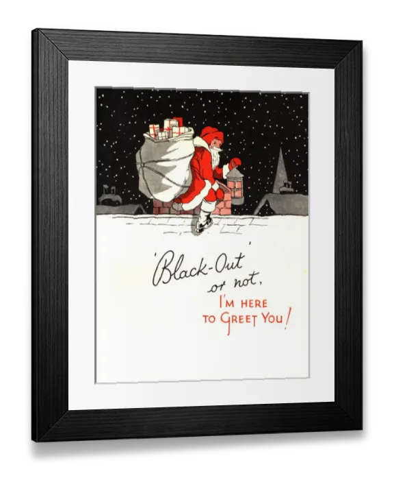 Framed Print : WW2 Christmas card, Blackout