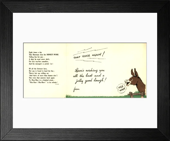 Framed Print : WW2 greetings card, Lord Haw Haw Framed Print : WW2 greetings card, Lord Haw Haw