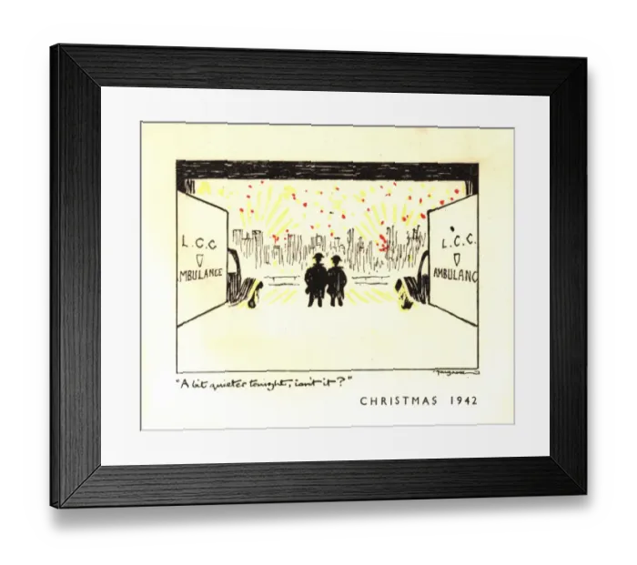 Framed Print : WW2 Christmas card, LCC Ambulance service Framed Print : WW2 Christmas card, LCC Ambulance service