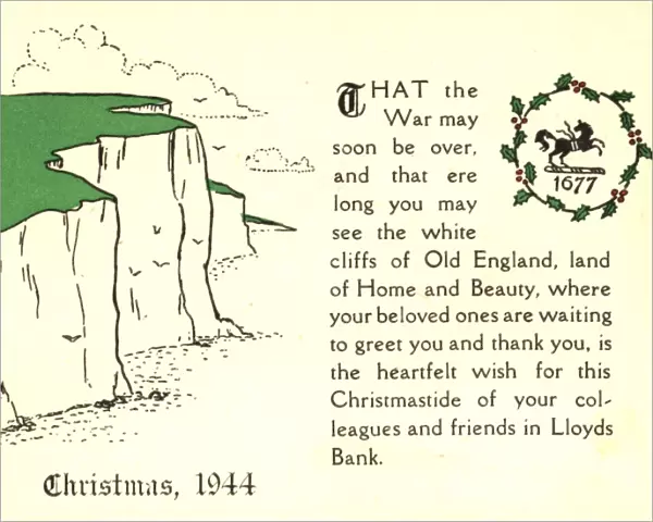 WW2 Christmas card, Lloyds Bank