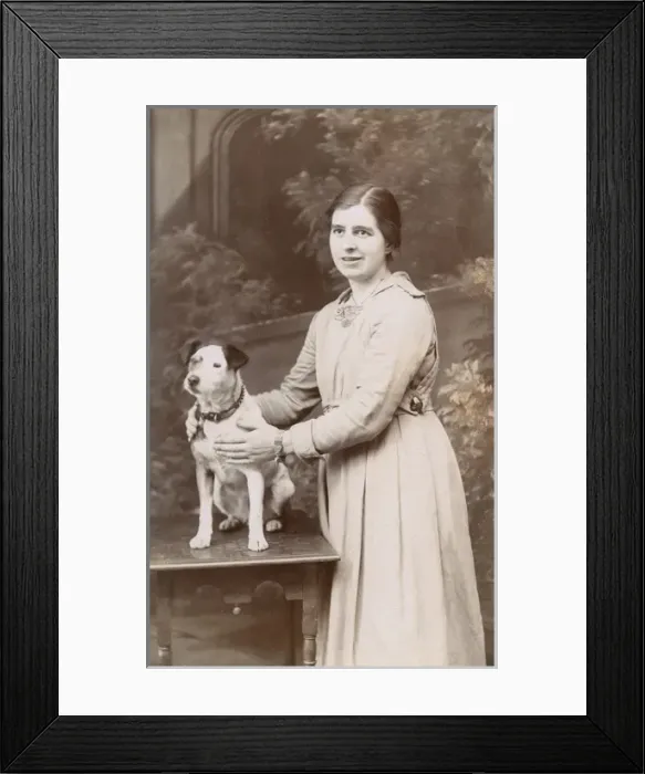 Framed Print : Woman with Jack Russell Framed Print : Woman with Jack Russell