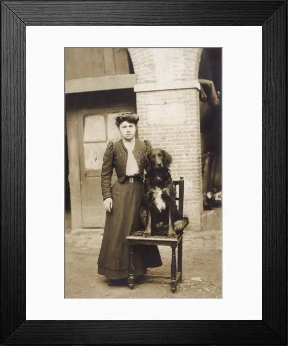 Framed Print : Woman with Cocker Spaniel Framed Print : Woman with Cocker Spaniel