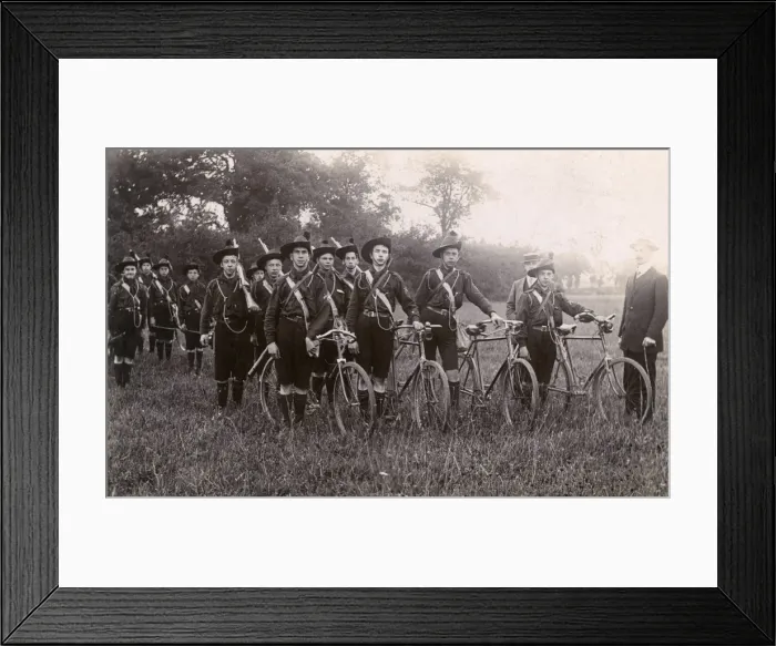 Framed Print : Group of boy scouts, Cyclists Rifles Brigade Framed Print : Group of boy scouts, Cyclists Rifles Brigade