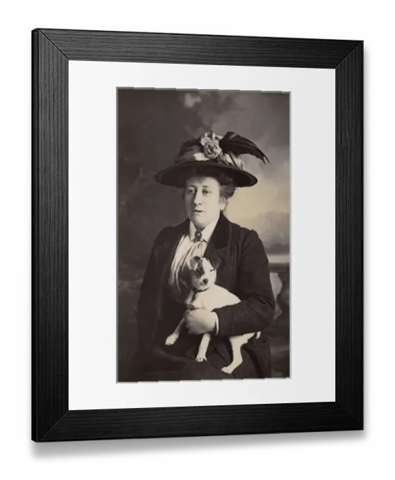 Framed Print : Woman and her little Jack Russell Framed Print : Woman and her little Jack Russell
